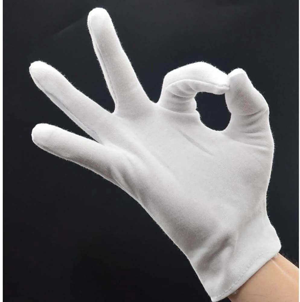 COOHORN 12 Pairs White Cotton Gloves for Eczema Dry Hands - Breathable Moisturizing SPA Gloves Liners, Jewelry Photo Inspection Gloves (24 Gloves Total) - view 8