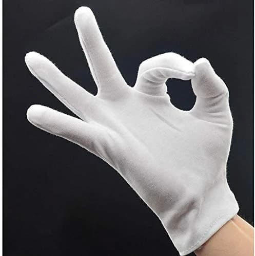 COOHORN 12 Pairs White Cotton Gloves for Eczema Dry Hands - Breathable Moisturizing SPA Gloves Liners, Jewelry Photo Inspection Gloves (24 Gloves Total) thumbnail 8
