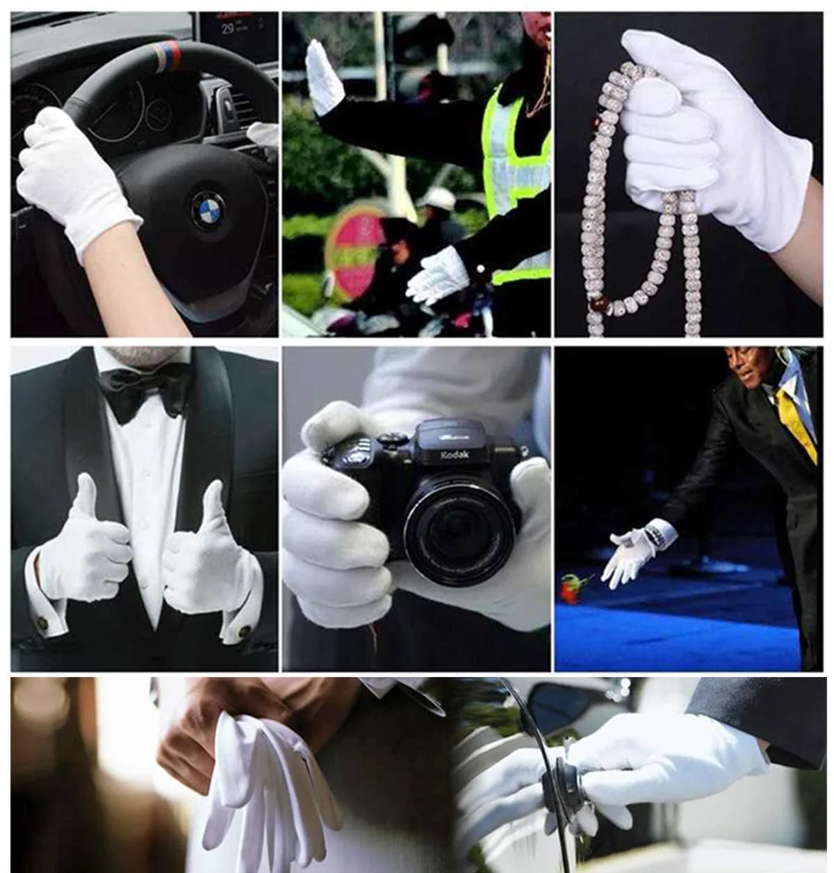 COOHORN 12 Pairs White Cotton Gloves for Eczema Dry Hands - Breathable Moisturizing SPA Gloves Liners, Jewelry Photo Inspection Gloves (24 Gloves Total) - view 4