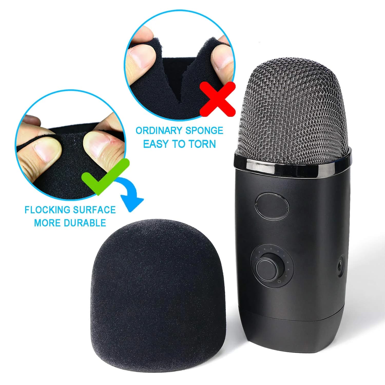 YOUSHARES Velvet-like Foam Windscreen for Blue Yeti X Mic | Reduces Plosives & Background Noise - view 5