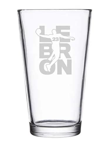 Hat Shark Lebron #23 Basketball Laser Engraved Pint Glass 473ml (16 oz) | Custom Sports Gift thumbnail 1