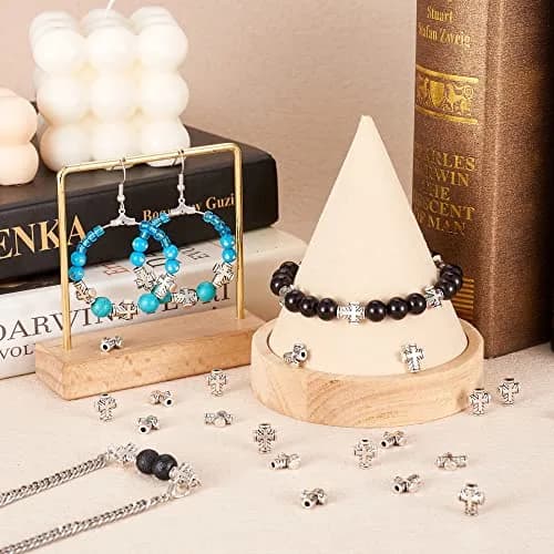 Craftdady Antique Silver Tiny Cross Spacer Beads 10x8mm 100pcs | Tibetan Metal Crucifix Charm Beads for Jewelry Making thumbnail 5
