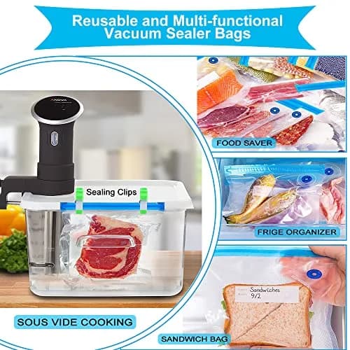 KOSBON 42 PCS Sous Vide Vacuum Sealer Set | 30 Reusable Bags, 5 Clips, Fast & Portable thumbnail 8