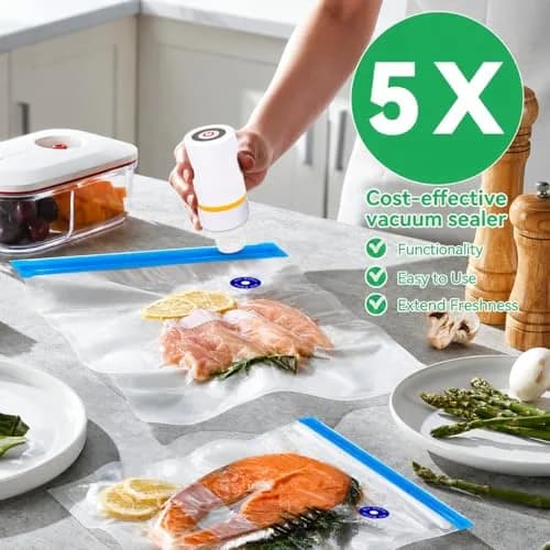 KOSBON 42 PCS Sous Vide Vacuum Sealer Set | 30 Reusable Bags, 5 Clips, Fast & Portable thumbnail 2