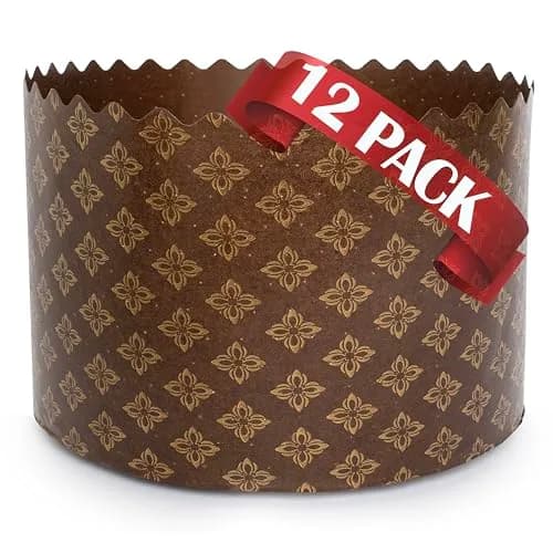 SHSH trade group Panettone Paper Baking Molds Large 15oz (5.1x3.35-in) - Pack of 12 | Non-Stick Easter Bread Forms thumbnail 1