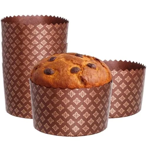 SHSH trade group Panettone Paper Baking Molds Large 15oz (5.1x3.35-in) - Pack of 12 | Non-Stick Easter Bread Forms thumbnail 2