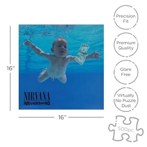 RockSaws Nirvana Nevermind 500 Piece Jigsaw Puzzle | Officially Licensed Music Memorabilia, 39cm x 39cm thumbnail 2