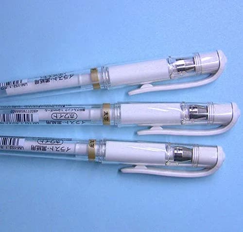 Uni-Ball UM 153 Signo Broad Point Gel Pen - White - Pack of 3 | Smooth Ink Flow Writing Instrument thumbnail 2