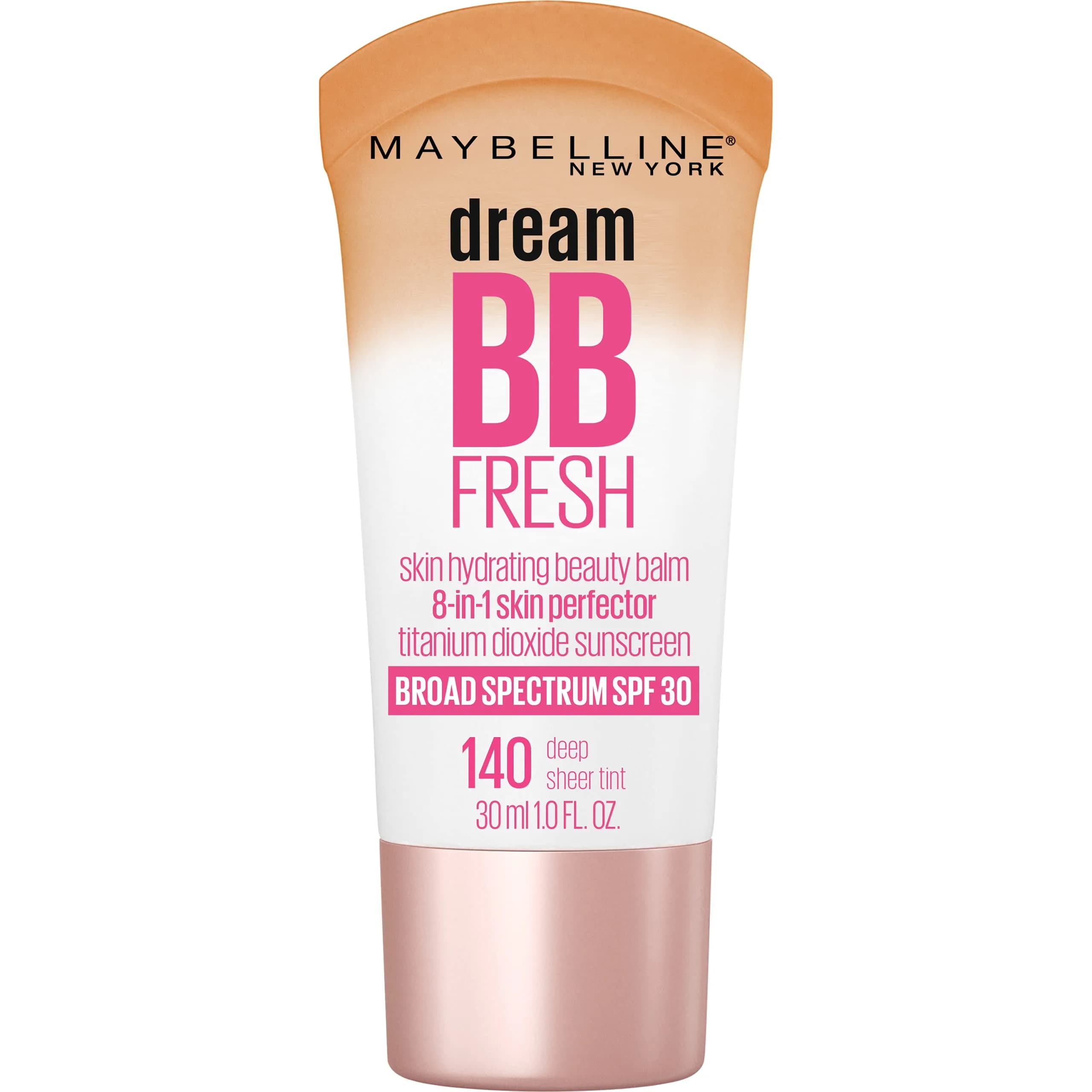 Maybelline Dream Fresh Skin Hydrating BB Cream Deep 1 Fl Oz | 8-in-1 Skin Perfecting Beauty Balm SPF 30