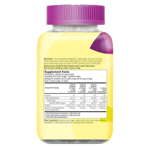 Senokot Dietary Supplement Laxative Gummies, Mixed Berry Flavor, 60 Count | Gentle Overnight Relief for Occasional Constipation thumbnail 7