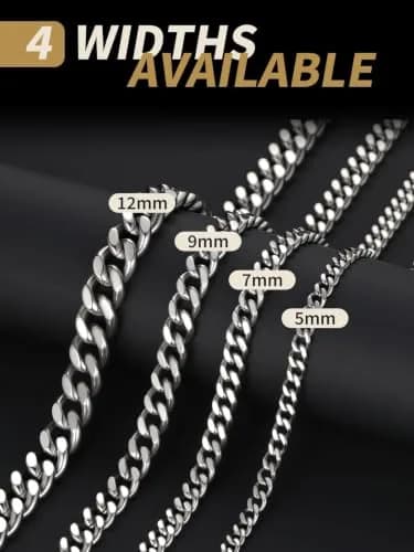 FindChic Men Curb Chain Necklace Stainless Steel 9MM Link 14''-30'' | Classic Durable Jewelry thumbnail 8