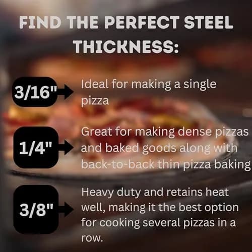 THERMICHEF 14" x 14" Pizza Steel - 3/8" Steel, 9.1kg (20 lbs) | Heavy-Duty Oven & Grill Steel thumbnail 5
