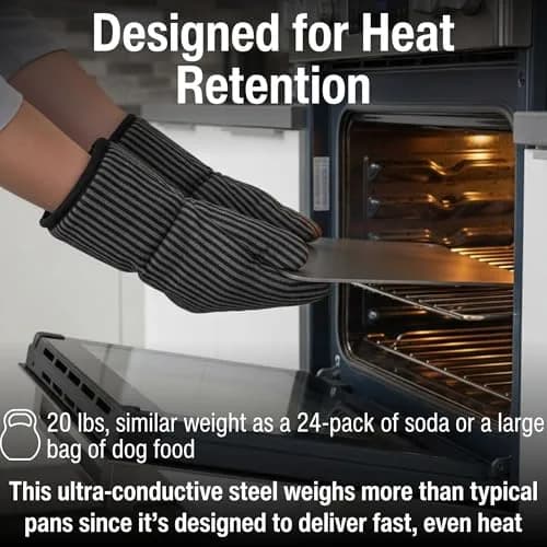 THERMICHEF 14" x 14" Pizza Steel - 3/8" Steel, 9.1kg (20 lbs) | Heavy-Duty Oven & Grill Steel thumbnail 3