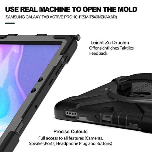 ZenRich Rugged Case for Galaxy Tab Active4 Pro/Active Pro 10.1" (25.7 cm) | Heavy Duty Shockproof Protective Case with S Pen Holder, 360 Rotating Kickstand, Hand Strap & Shoulder Belt thumbnail 7