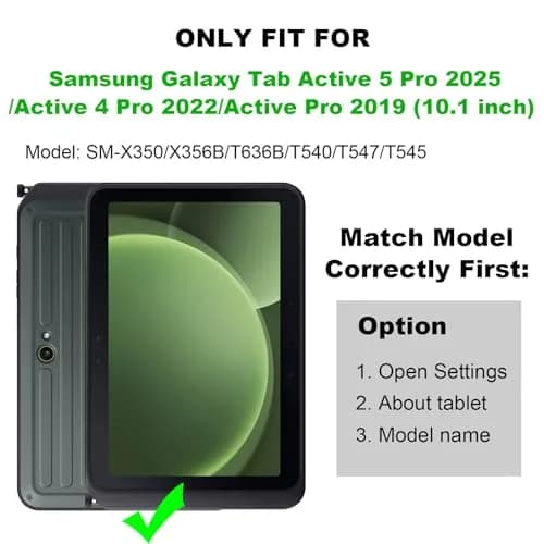 ZenRich Rugged Case for Galaxy Tab Active4 Pro/Active Pro 10.1" (25.7 cm) | Heavy Duty Shockproof Protective Case with S Pen Holder, 360 Rotating Kickstand, Hand Strap & Shoulder Belt thumbnail 2