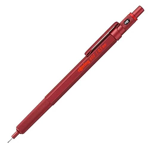 rOtring 600 Mechanical Pencil | HB 0.5 mm | Red All-Metal Body | Hexagonal Barrel | 22g thumbnail 1