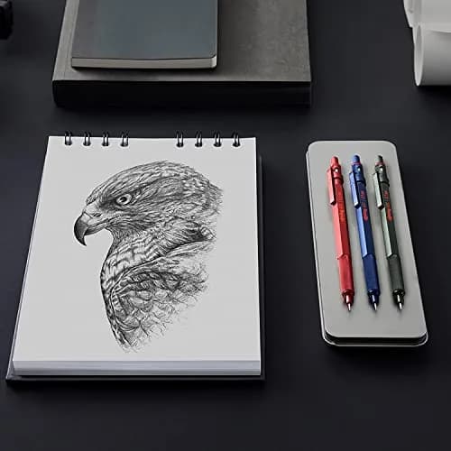 rOtring 600 Mechanical Pencil | HB 0.5 mm | Red All-Metal Body | Hexagonal Barrel | 22g thumbnail 3