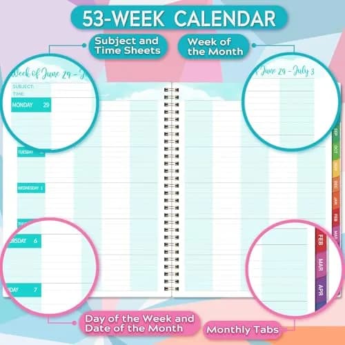 Artfan Teacher Planner 2026-2027 | Weekly & Monthly Schedule for Teachers, 9" x 11" thumbnail 4