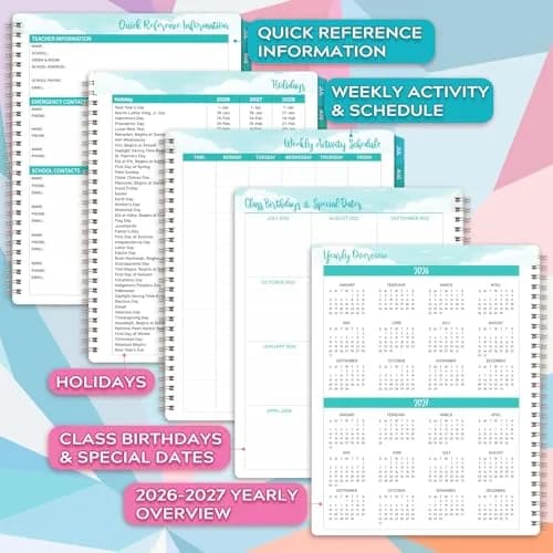 Artfan Teacher Planner 2026-2027 | Weekly & Monthly Schedule for Teachers, 9" x 11" thumbnail 6