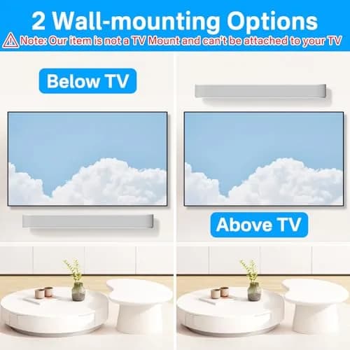 notiela Heavy Duty Wall Mount for Sonos Beam White | Space-Saving Soundbar Bracket thumbnail 4