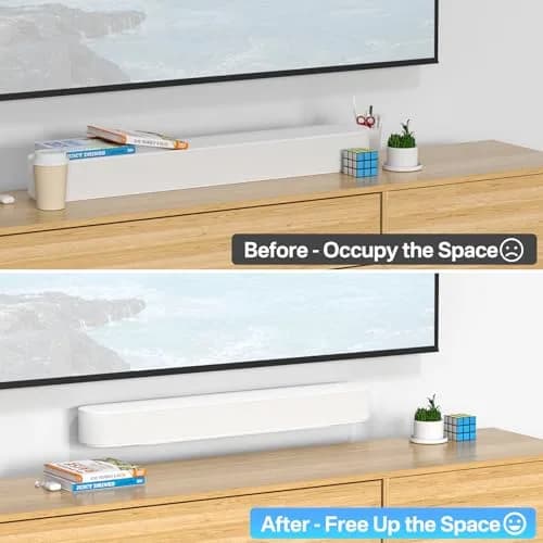 notiela Heavy Duty Wall Mount for Sonos Beam White | Space-Saving Soundbar Bracket thumbnail 6