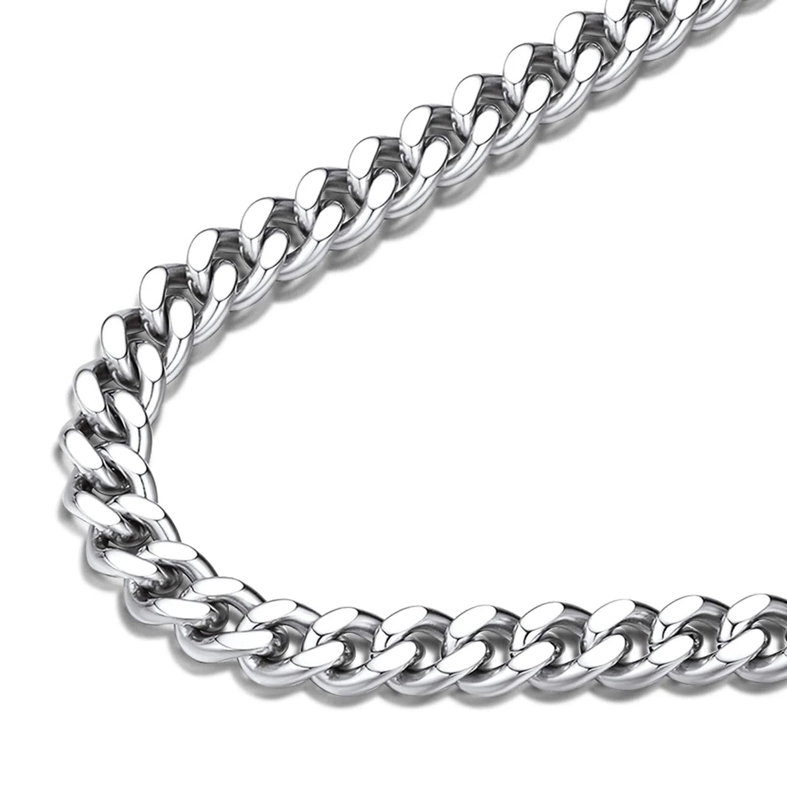 FindChic Cuban Chain for Men & Women 7MM Stainless Steel | Classic Punk Jewelry — C.7mm Width-Steel