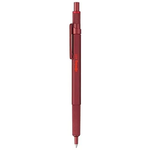 rOtring 600 Ballpoint Pen, Medium Point, Black Ink, Red Barrel, Refillable | Precision Writing Instrument thumbnail 1