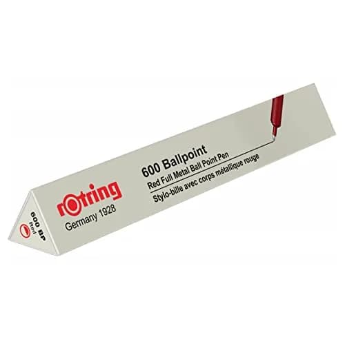 rOtring 600 Ballpoint Pen, Medium Point, Black Ink, Red Barrel, Refillable | Precision Writing Instrument thumbnail 3