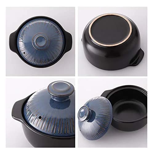 Lucia Natural Glazed Ceramic Porcelain Cookware Hot Pot 600ml | Heat & Water Resistant thumbnail 4