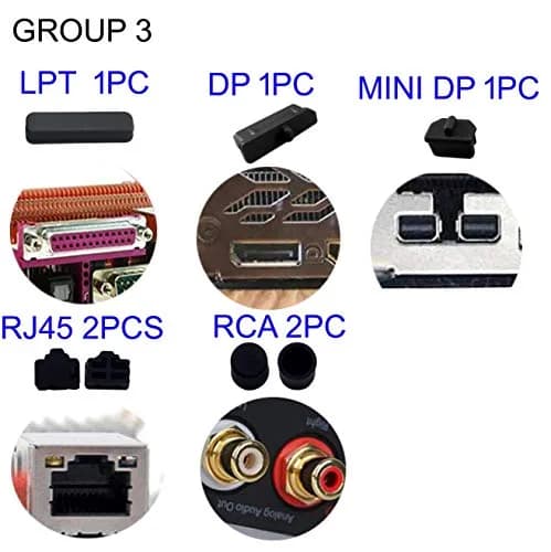 LampVPath 36 Pcs Computer Port Dust Plugs Set | 19 Types Universal Silicone Laptop Port Covers thumbnail 4