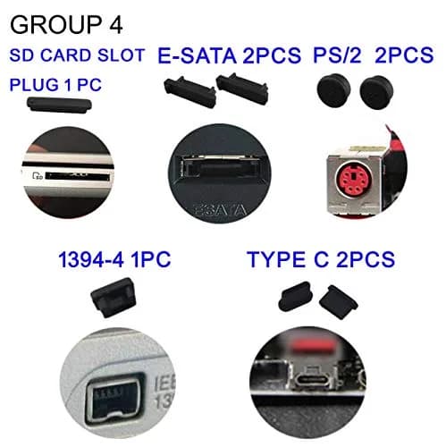 LampVPath 36 Pcs Computer Port Dust Plugs Set | 19 Types Universal Silicone Laptop Port Covers thumbnail 5