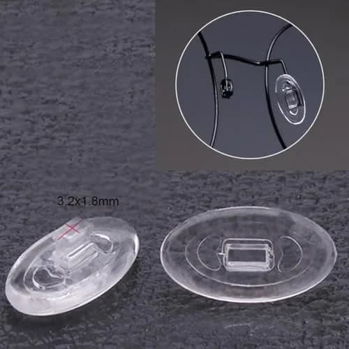 QYAJS 15mm Oval Silicone Eyeglass Nose Pads (8mm Width) | Push-in Replacement for Oakley & Maui Jim thumbnail 3