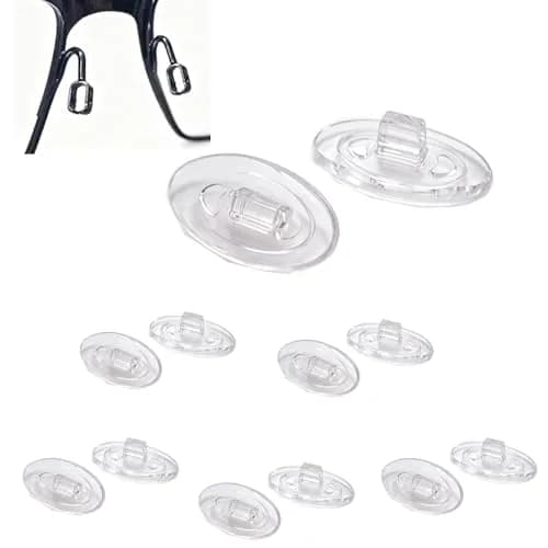 QYAJS 15mm Oval Silicone Eyeglass Nose Pads (8mm Width) | Push-in Replacement for Oakley & Maui Jim thumbnail 1