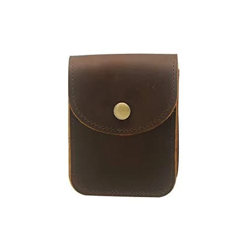 boshiho Playing Card Case, Genuine Leather Deck Card Holder for Magicians Poker Players Camping Trips -Brown | Vintage Style thumbnail 5