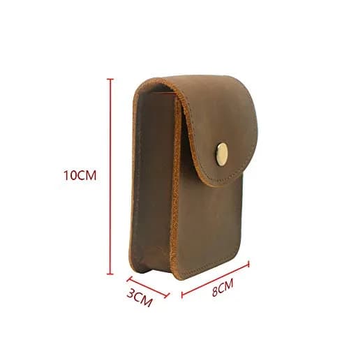 boshiho Playing Card Case, Genuine Leather Deck Card Holder for Magicians Poker Players Camping Trips -Brown | Vintage Style thumbnail 7
