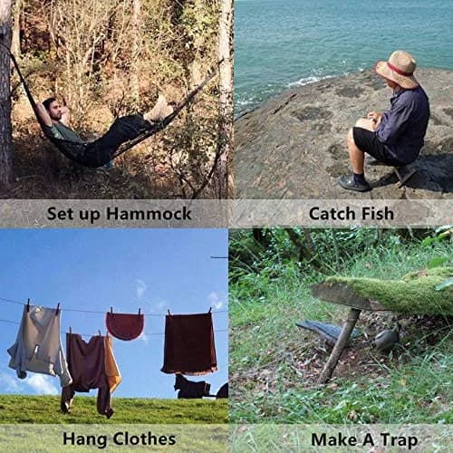 GeGeDa Paracord 550 Bracelet Kit | 100 ft (30.48 m) Nylon Rope with Buckles & Carabiners | DIY Survival Crafting thumbnail 5