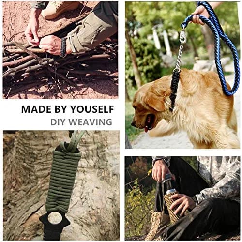 GeGeDa Paracord 550 Bracelet Kit | 100 ft (30.48 m) Nylon Rope with Buckles & Carabiners | DIY Survival Crafting thumbnail 6