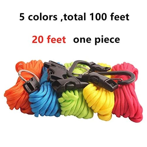 GeGeDa Paracord 550 Bracelet Kit | 100 ft (30.48 m) Nylon Rope with Buckles & Carabiners | DIY Survival Crafting thumbnail 3