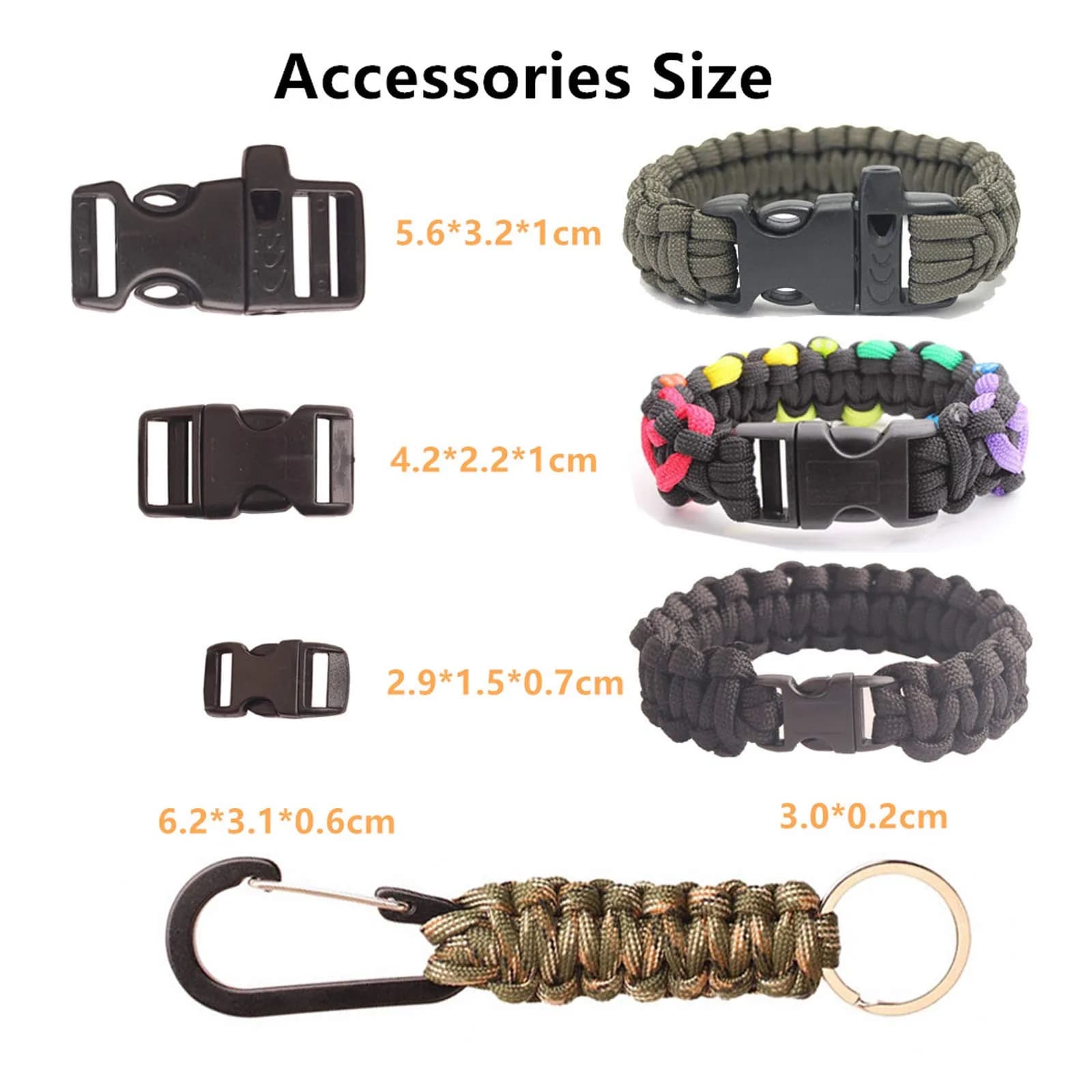 GeGeDa Paracord 550 Bracelet Kit | 100 ft (30.48 m) Nylon Rope with Buckles & Carabiners | DIY Survival Crafting - view 4