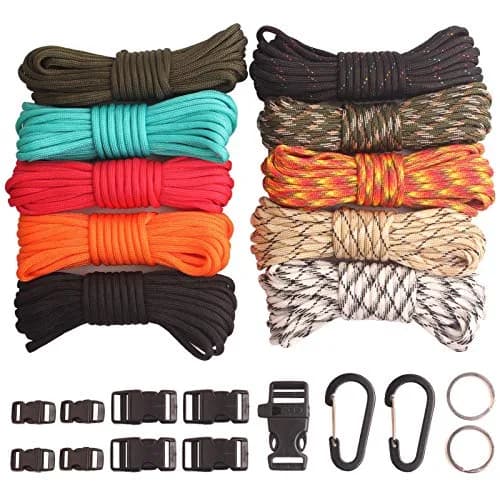 GeGeDa Paracord 550 Bracelet Kit 200 ft (60.96 m) | 550 lb Strength Nylon Rope for Survival & Crafting thumbnail 1
