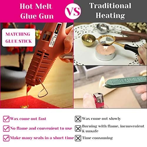 PAXCOO Sealing Wax Sticks 20pcs Gold | Easy Glue Gun Application for Crafts & Letter Seals thumbnail 4
