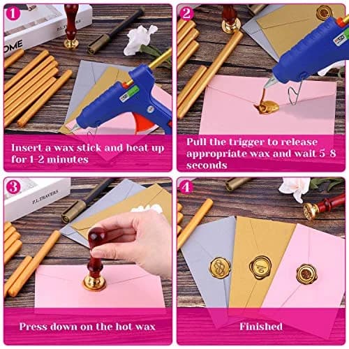 PAXCOO Sealing Wax Sticks 20pcs Gold | Easy Glue Gun Application for Crafts & Letter Seals thumbnail 3