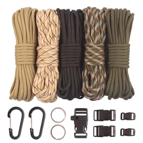 GeGeDa Paracord 550 Bracelet Kit 20ft Each Rope | 550 lb Strength Nylon Cord for DIY Projects thumbnail 1
