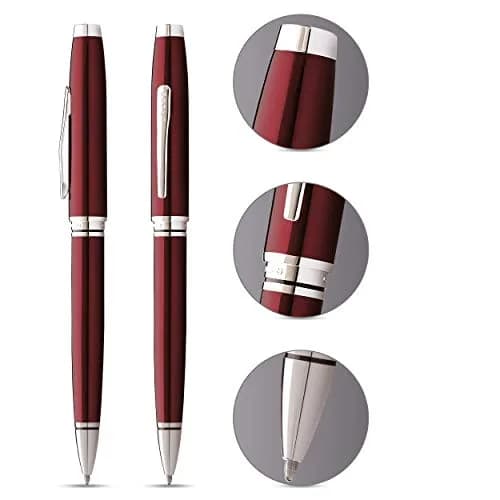 Cross Coventry Ballpoint Pen (Medium Stroke Thickness with Gift Box) Red/Chrome | Classic, Refillable, Gift-Ready thumbnail 2