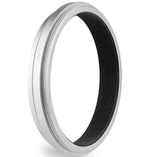 Haoge Silver Camera Lens Filter Adapter Ring for Fujifilm X100V X100VI 49mm | Attaches 49mm Filters & Original Lens Cap thumbnail 1