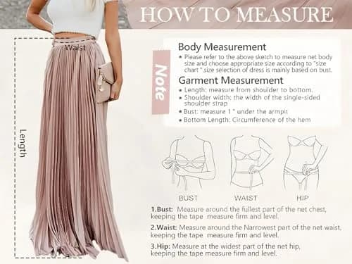 ebossy Women's High Waist Flowy Pleated Chiffon Maxi Skirt (X-Large, Pink) | Elegant Solid Colors for All Seasons thumbnail 6