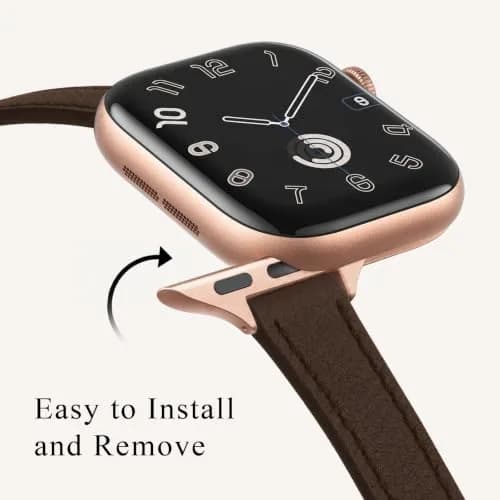 STIROLL Slim Leather Band Compatible with Apple Watch Series 12-1/Ultra 49mm | Elegant Small Wrist Strap thumbnail 4