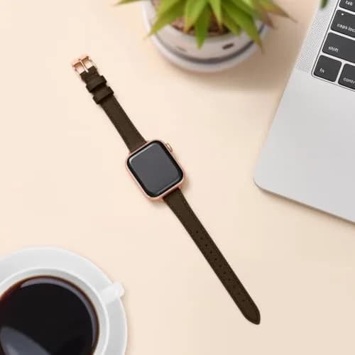 STIROLL Slim Leather Band Compatible with Apple Watch Series 12-1/Ultra 49mm | Elegant Small Wrist Strap thumbnail 8