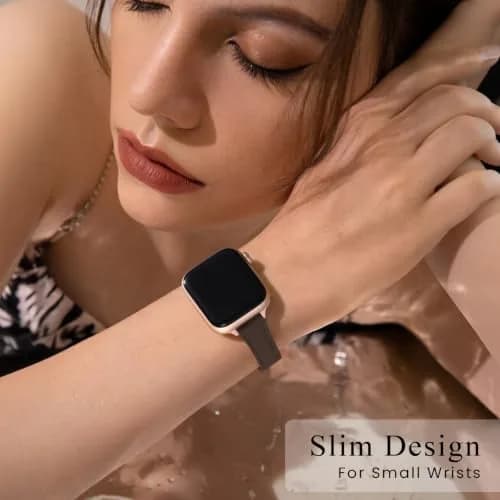 STIROLL Slim Leather Band Compatible with Apple Watch Series 12-1/Ultra 49mm | Elegant Small Wrist Strap thumbnail 2