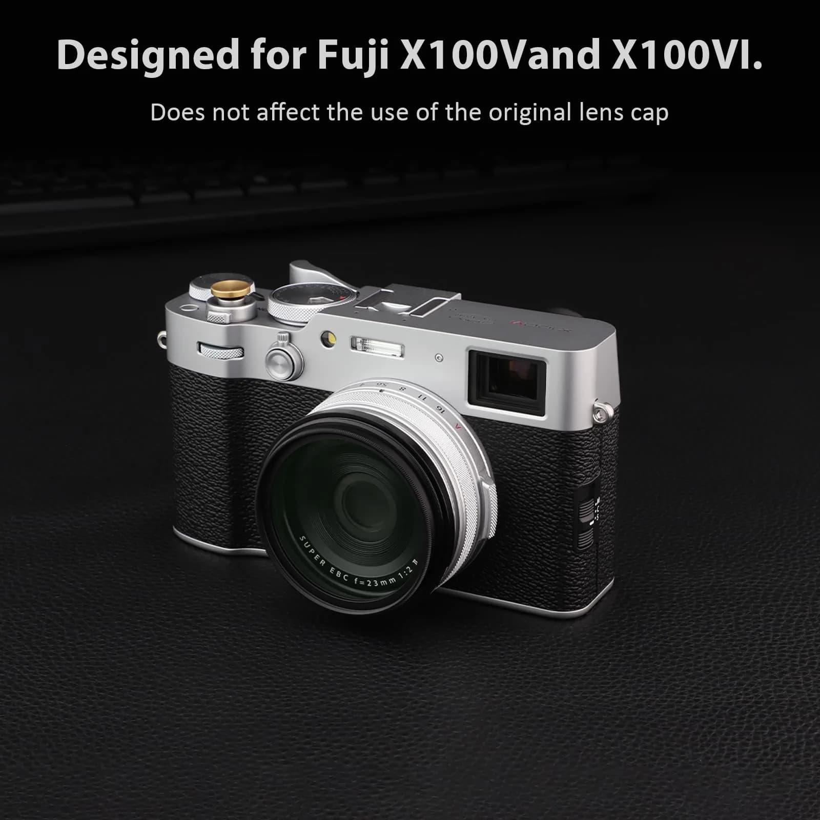 Haoge Black Camera Lens Filter Adapter Ring for Fujifilm X100V X100VI with 49mm Filter Mount - view 6
